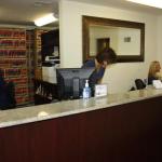 Reception desk with receptionists